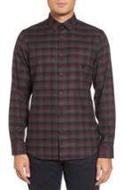Men's Calibrate Check Flannel Sport Shirt, Size - Grey