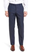 Men's Boss Leenon Flat Front Check Wool Trousers R - Blue
