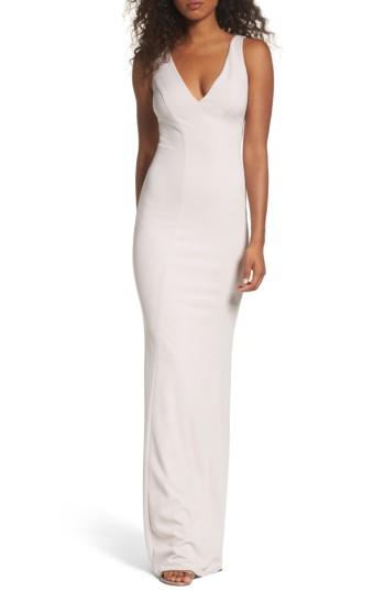 Women's Katie May V-neck Crepe Gown - Pink