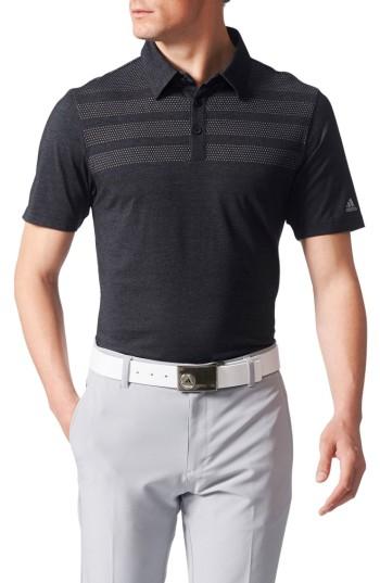 Men's Adidas Climacool 3-stripes Mapped Polo - Black