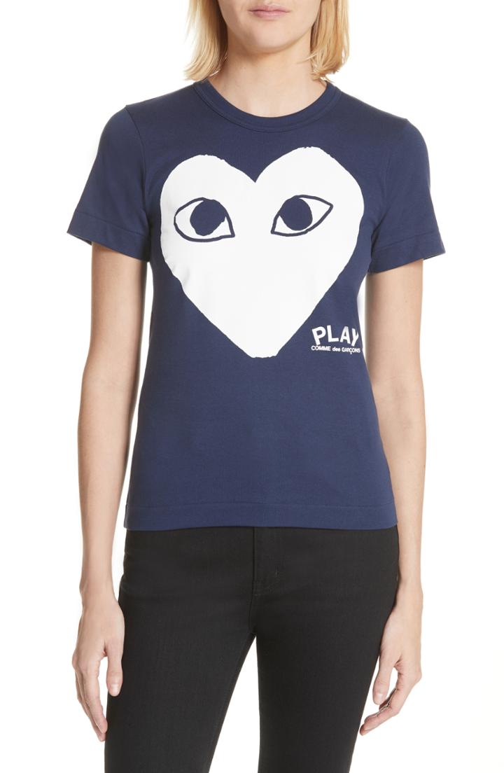Women's Comme Des Garcons Play Big Heart Graphic Tee