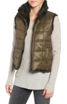 Women's Linda Richards Reversible Genuine Rabbit Fur Vest - Green