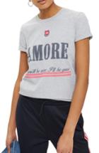 Women's Topshop Embroidered Amore Graphic Tee - Grey