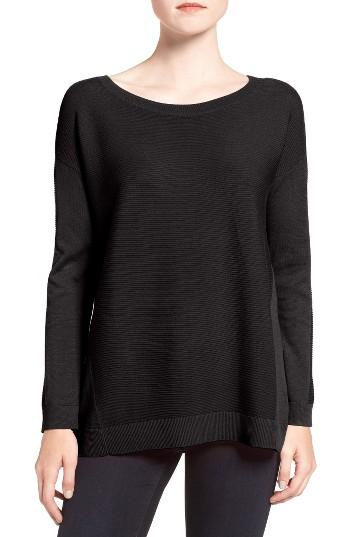 Women's Trouve Corrugated Stitch Pullover - Black