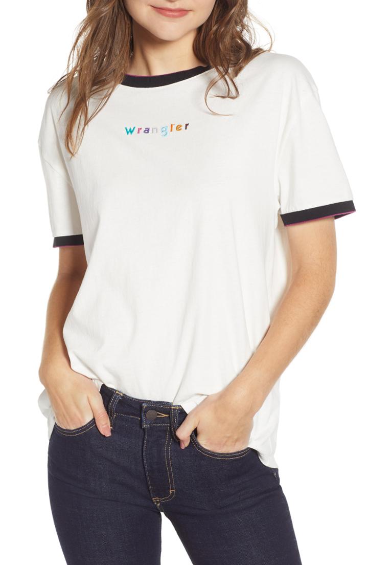 Women's Wrangler Boyfriend Ringer Tee - Ivory
