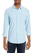 Men's Mizzen+main Knoll Trim Fit Plaid Performance Sport Shirt - Green