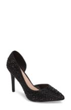 Women's Lauren Lorraine Ruby Embellished Half D'orsay Pump .5 M - Black