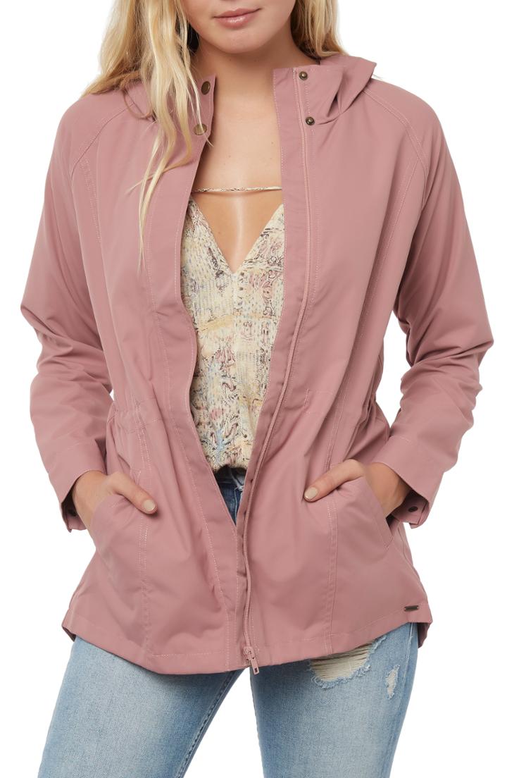 Women's O'neill Gayle Waterproof Cinched Jacket - Pink