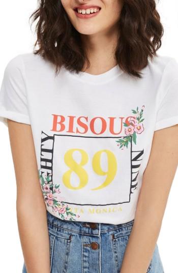 Women's Topshop Bisous Graphic Tee - White