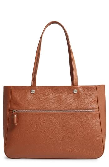 Longchamp Le Foulonne Leather Tote - Brown