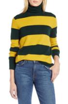 Women's Halogen X Atlantic-pacific Stripe Turtleneck Sweater - Green