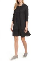 Women's Caslon Drop Waist Hooded Dress - Black