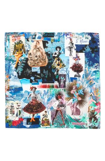 Women's Christian Lacroix Seasons Silk Square Scarf, Size - Blue