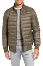 Men's Schott Nyc Reversible Down Bomber Jacket, Size - Green