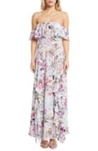 Women's Willow & Clay Floral Print Ruffle Maxi Dress, Size - Purple