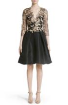 Women's Monique Lhuillier Embroidered Gazar Fit & Flare Dress