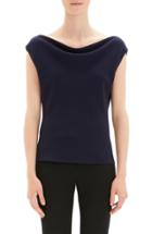 Women's Theory Draped Boat Neck Top, Size - Blue