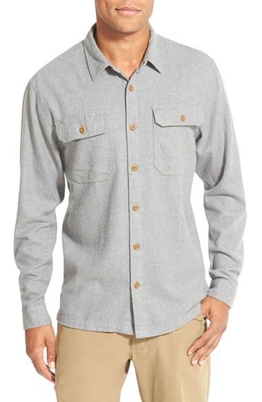 Men's Patagonia 'fjord' Regular Fit Organic Cotton Flannel Shirt - Grey