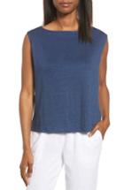 Petite Women's Eileen Fisher Organic Linen Top, Size P - Blue