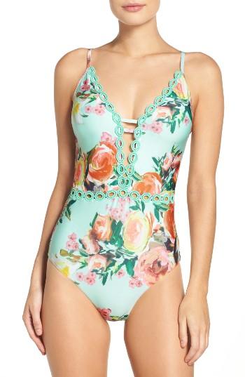 Women's Becca High Tea One-piece Swimsuit - Green