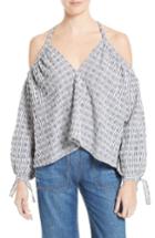 Women's Rebecca Taylor Cold Shoulder Silk Blouse - Blue