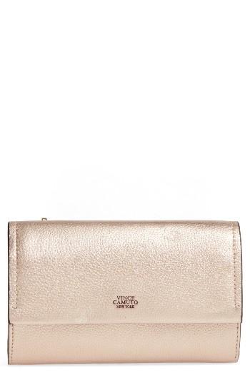 Women's Vince Camuto Zosia Leather Crossbody Wallet - Metallic