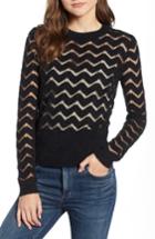 Women's Hinge Easy Stripe Pullover, Size - Black
