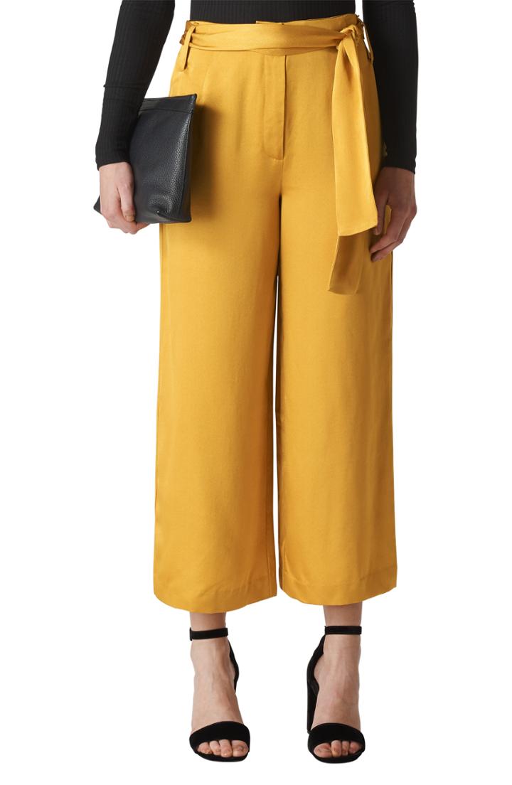 Women's Whistles Belted Wide Leg Pants Us / 4 Uk - Metallic