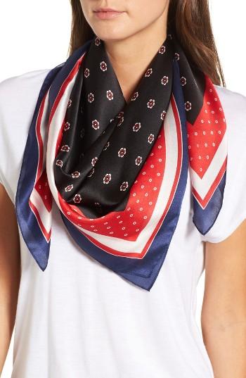 Women's Halogen Ditsy Foulard Square Silk Scarf