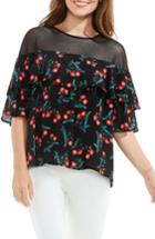 Women's Vince Camuto Mesh Yoke Babydoll Blouse