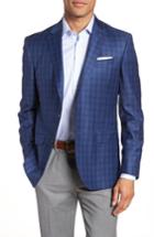 Men's Ted Baker London Jay Trim Fit Windowpane Wool Sport Coat S - Blue