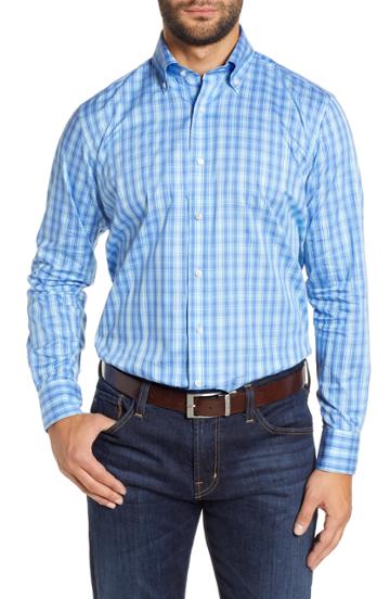 Men's Peter Millar Collection Blyde Check Sport Shirt - Green