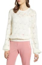 Women's Halogen Pointelle Balloon Sleeve Sweater - Ivory