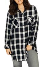 Women's Sanctuary Main Street Plaid Boyfriend Tunic Shirt