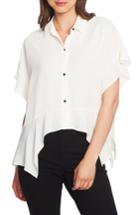 Women's 1.state Button Up High/low Blouse, Size - White