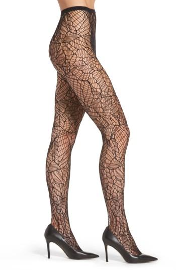 Women's Pretty Polly Abstract Fishnet Tights, Size - Black