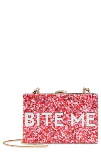 Milly Bite Me Glitter Box Clutch - Red