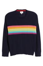 Women's Sundry Rainbow Stripe Wool & Cashmere Sweater - Blue