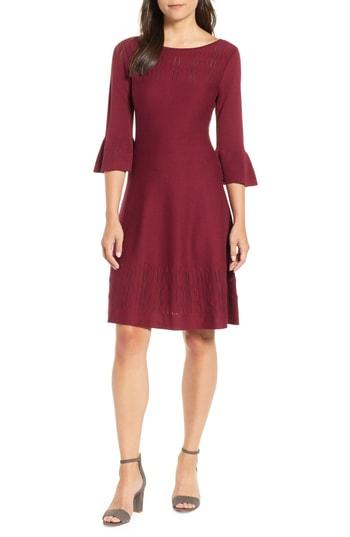Women's Nic + Zoe Illusion Twirl Cotton Blend Dress - Red