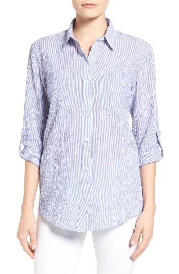 Women's Michael Michael Kors Roll Sleeve Stripe Shirt