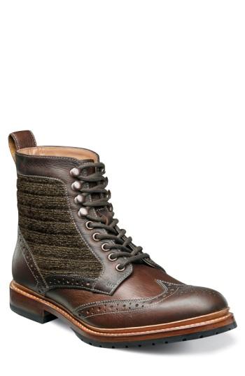 Men's Stacy Adams Madison Ii Wingtip Boot .5 D - Brown