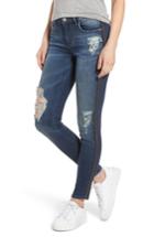 Women's Bp. Tuxedo Stripe Ripped Skinny Jeans - Blue
