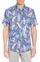 Men's Tommy Bahama Mateo Fronds Silk Blend Camp Shirt - Blue