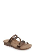 Women's Aetrex Janey Braided Slide Sandal .5 M - Metallic