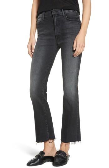 Women's Mother The Hustler Frayed Ankle Jeans - Black
