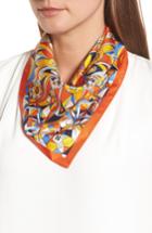 Women's Tory Burch Psychedelic Geo Silk Neckerchief, Size - Orange
