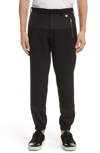Men's Versace Collection Contrast Panel Jogger Pants Eu - Black