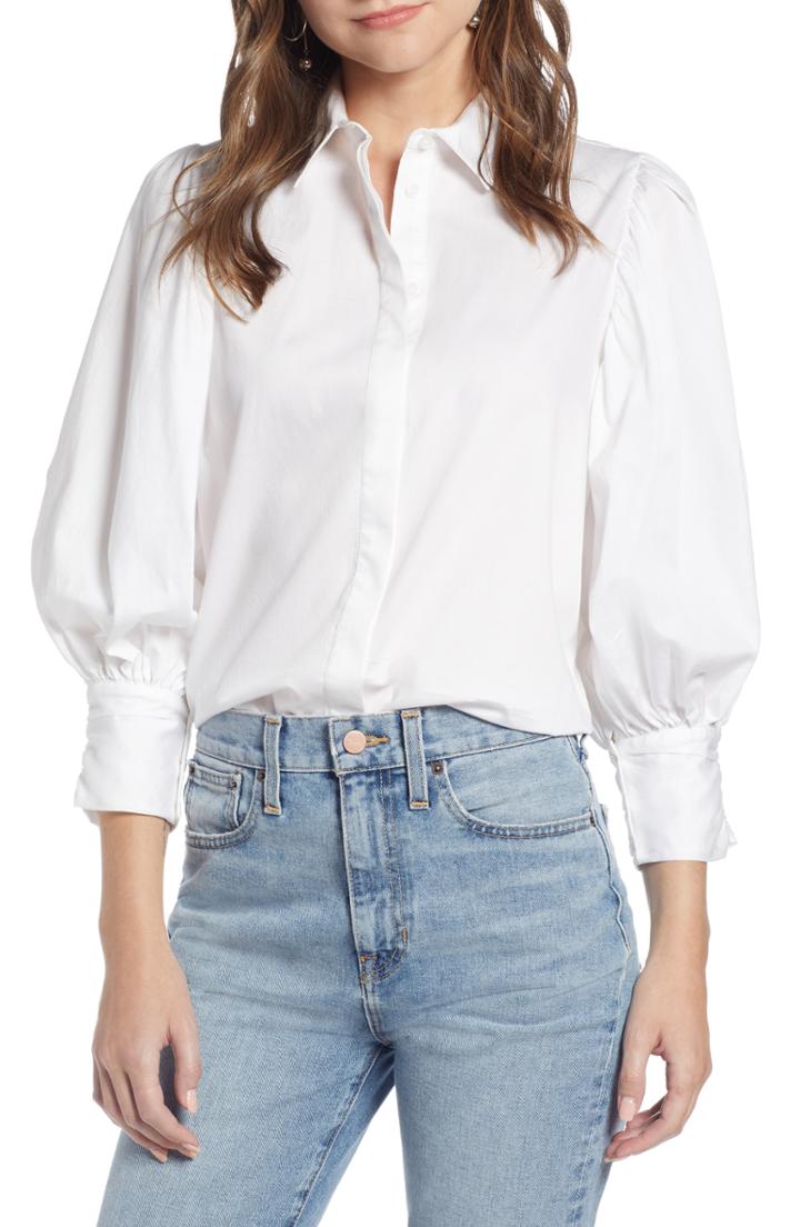 Women's Something Navy Full Sleeve Button Through Shirt