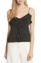 Women's Milly Emilia Ruffle Button Down Camisole - Black