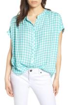 Women's Caslon Woven Check Shirt - Green